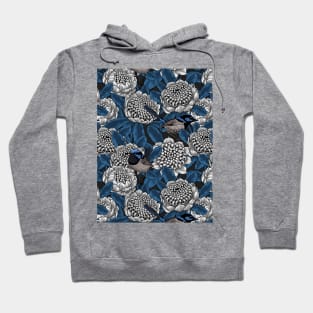 White waratah and fairy wrens Hoodie